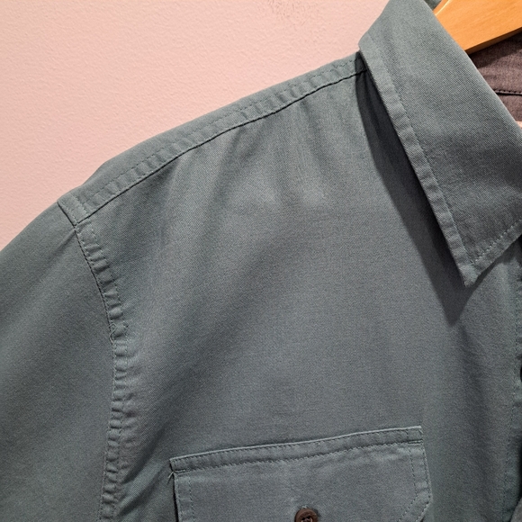 Wrangler Teal Button-Up Camp Rugged Workwear Grunge Skater Shirt Mens L - Picture 7 of 11